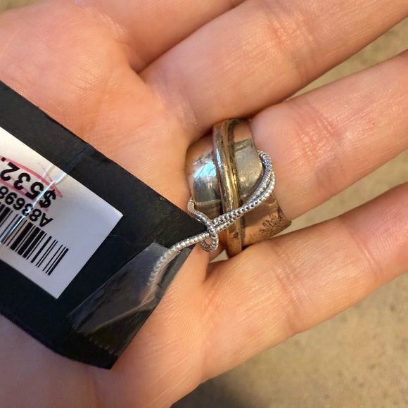 Lilly Barrack Black, Crystal, and Silver Statement Ring - Picture 3 of 5